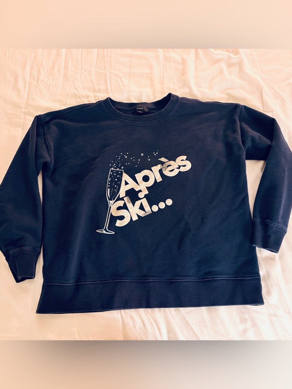 EUC J.crew Apres Ski Navy Blue Sweatshirt, Size Small